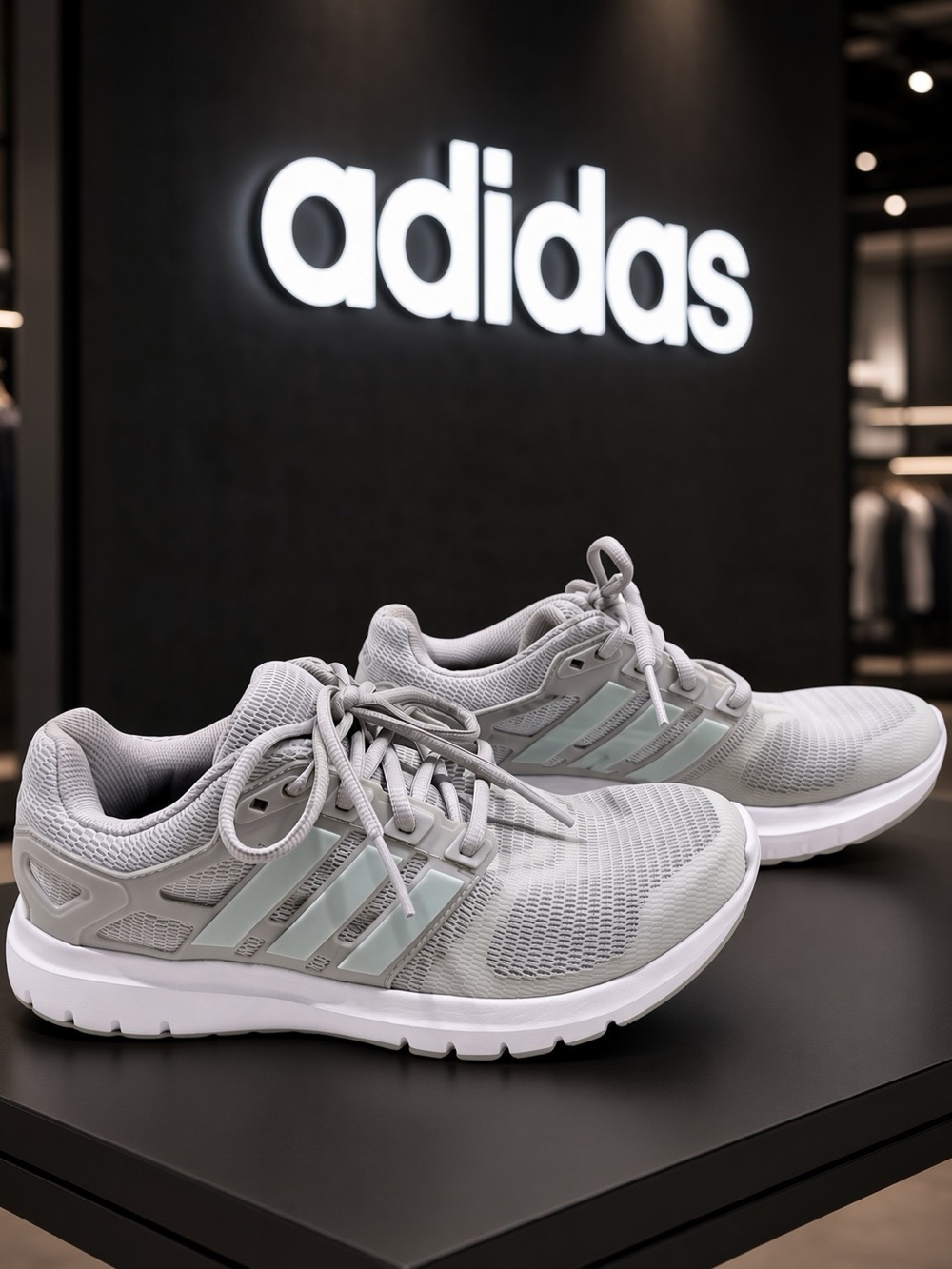 Adidas Galaxy Running Sneakers Light Gray Mint 3-Stripes Cloudfoam Size 8